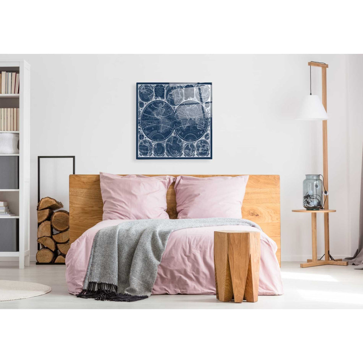 Epic Art 'World Globes Blueprint' by Vision Studio Acrylic Glass Wall Art,36x36