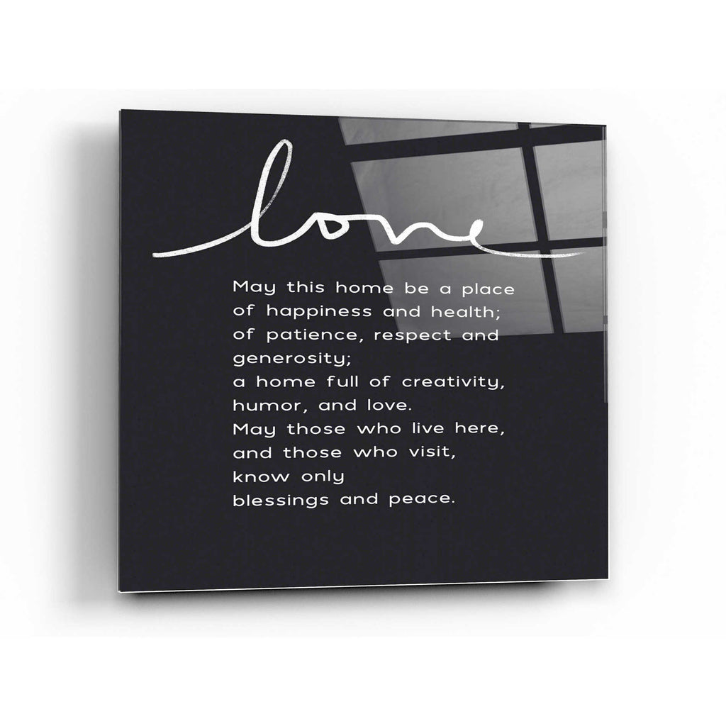 Epic Art 'Home Blessing BW' by Linda Woods, Acrylic Glass Wall Art,36x36