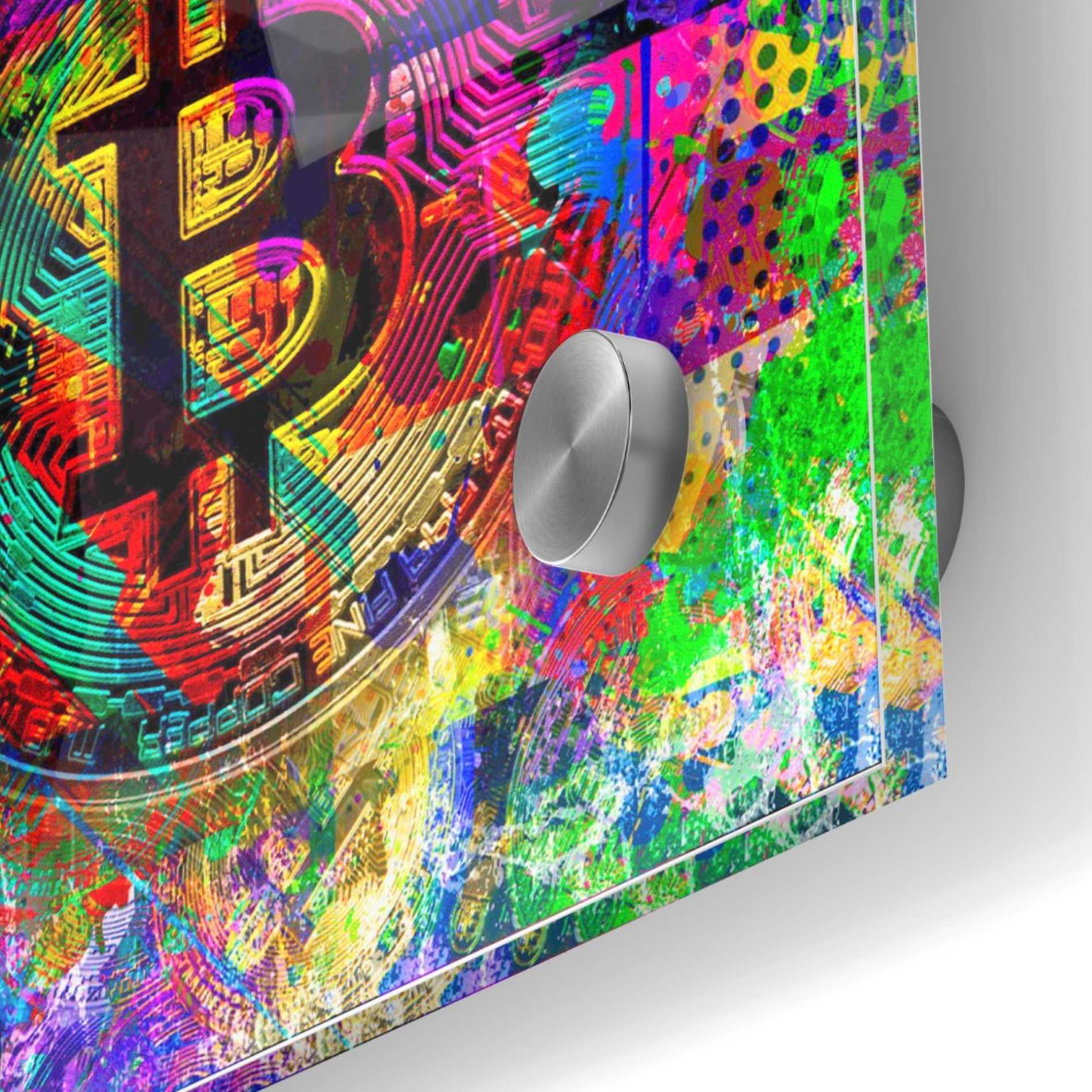 Epic Art 'Bitcoin Color' Acrylic Glass Wall Art,36x36