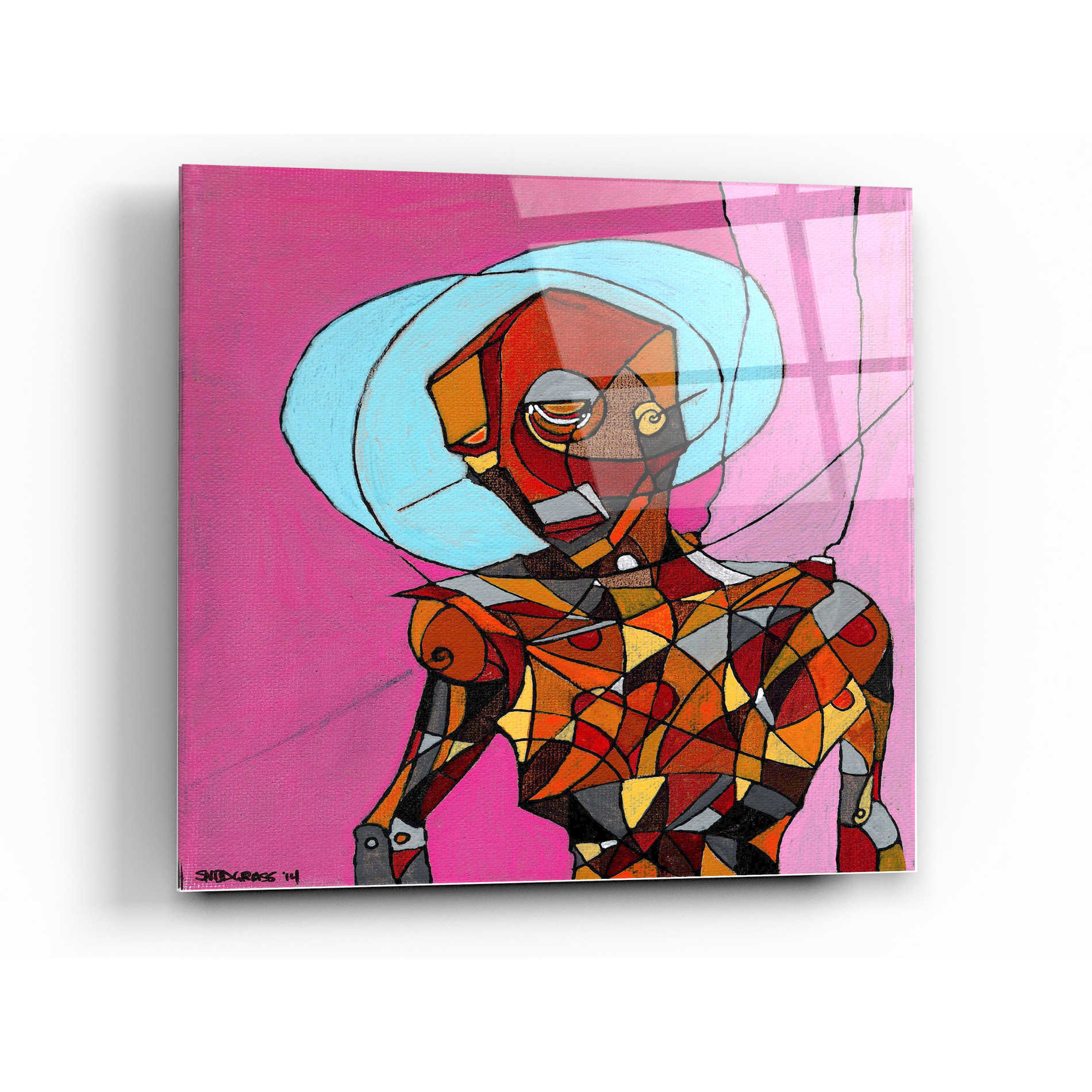 Epic Art 'Segmented Man' by Craig Snodgrass, Acrylic Glass Wall Art,36x36