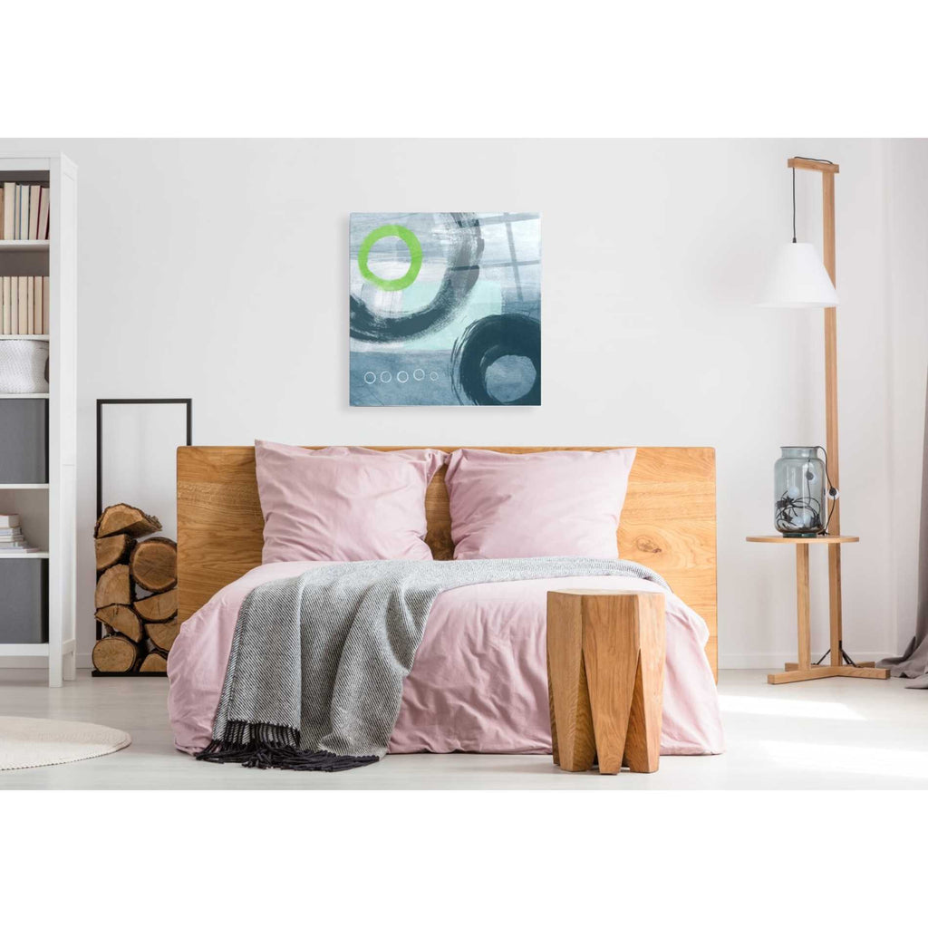 Epic Art 'Blue Circles I' by Linda Woods, Acrylic Glass Wall Art,36x36