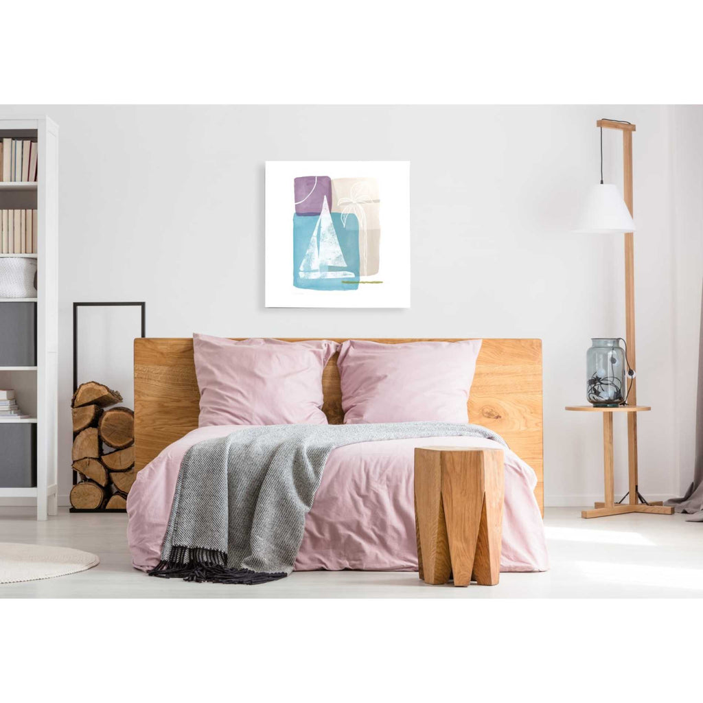 Epic Art 'Sailboat and Palm' by Linda Woods, Acrylic Glass Wall Art,36x36
