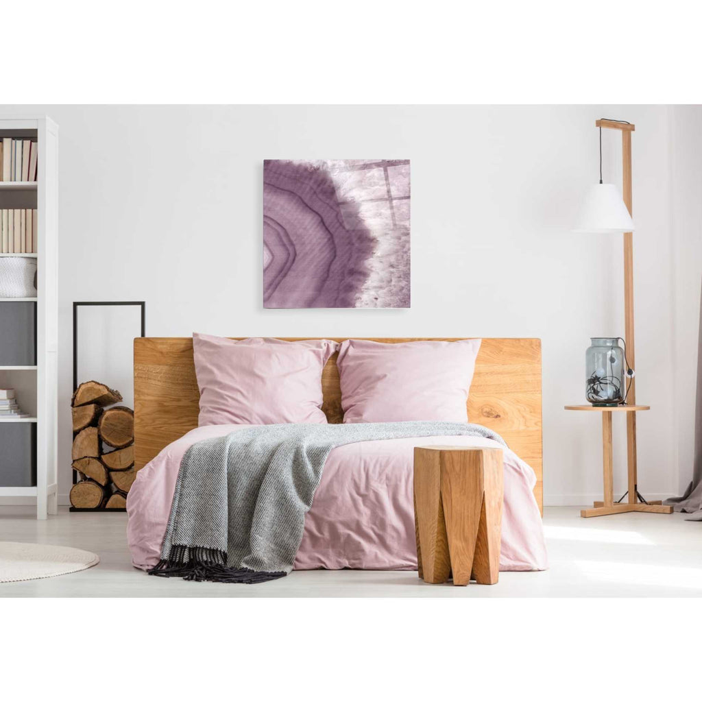 Epic Art 'Agate Geode II PLUM' by Wild Apple Portfolio, Acrylic Glass Wall Art,36x36