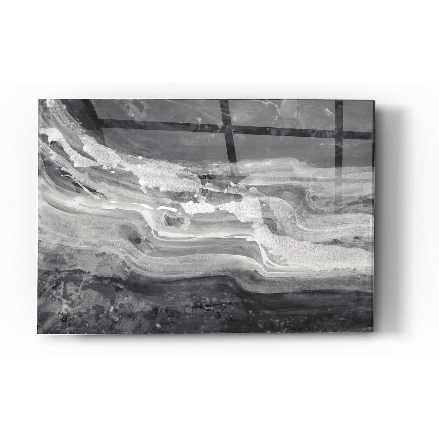 Epic Art 'Currents Gray Black White' by Albena Hristova, Acrylic Glass Wall Art