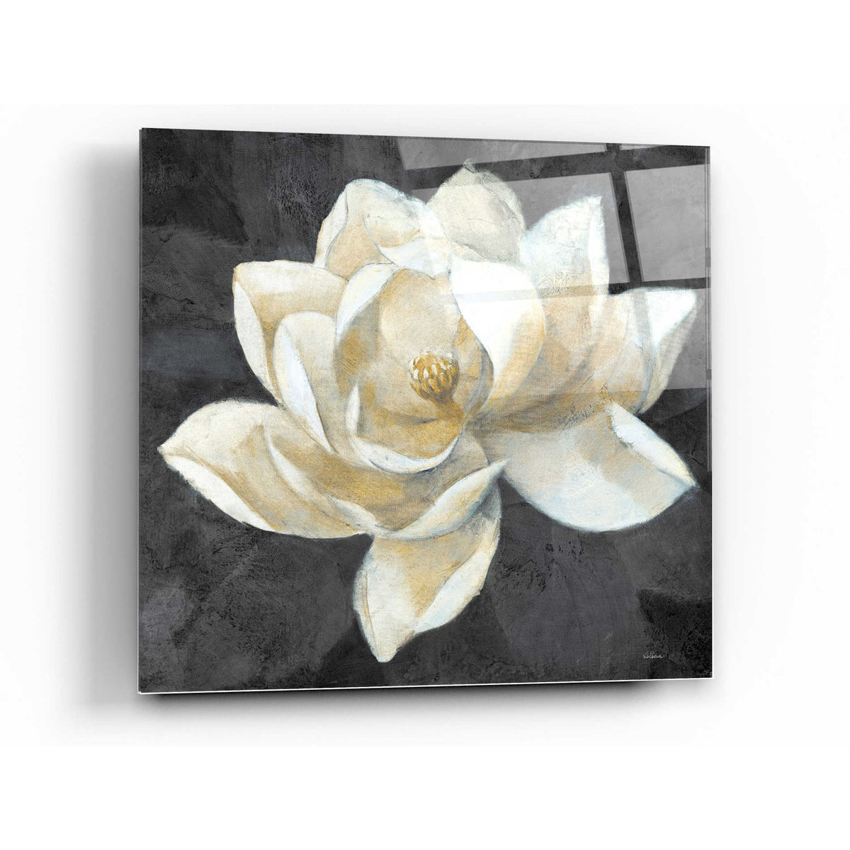 Epic Art 'Majestic Magnolia Neutral Sq' by Albena Hristova, Acrylic Glass Wall Art
