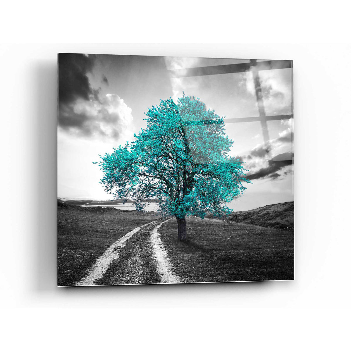 Epic Art 'Vibrant Tree Series: Cyan' Acrylic Glass Wall Art