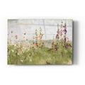 Epic Art 'Hollyhocks by the Sea' by Cheri Blum, Acrylic Glass Wall Art