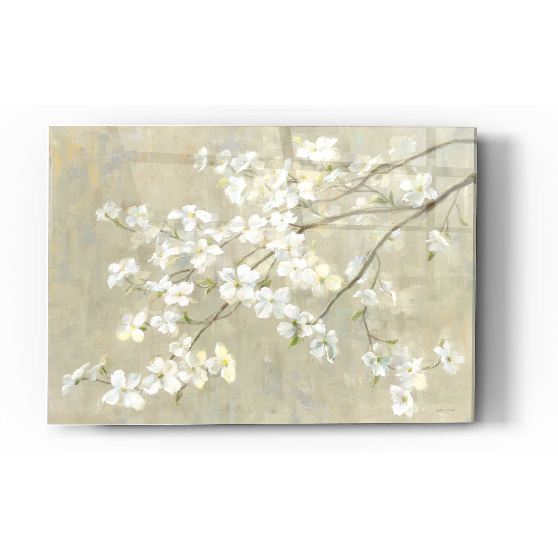 Epic Art 'Dogwood in Spring Neutral Crop' by Danhui Nai, Acrylic Glass Wall Art