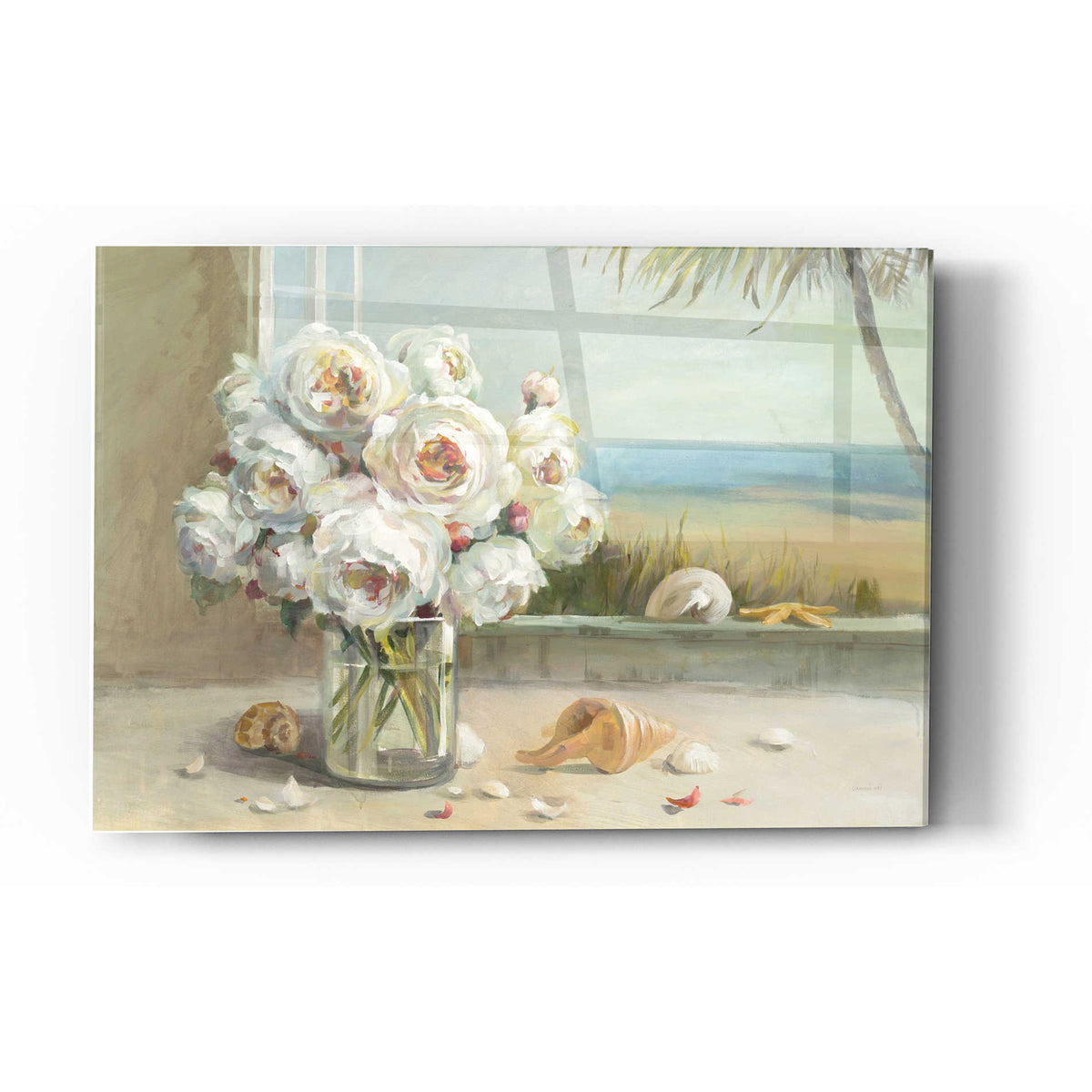 Epic Art 'Coastal Roses v.2' by Danhui Nai, Acrylic Glass Wall Art