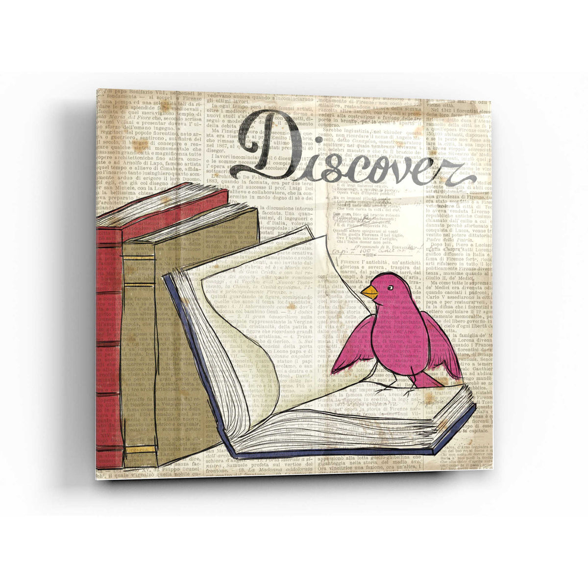 Epic Art 'Bird Inspiration Discover' by Elyse DeNeige, Acrylic Glass Wall Art
