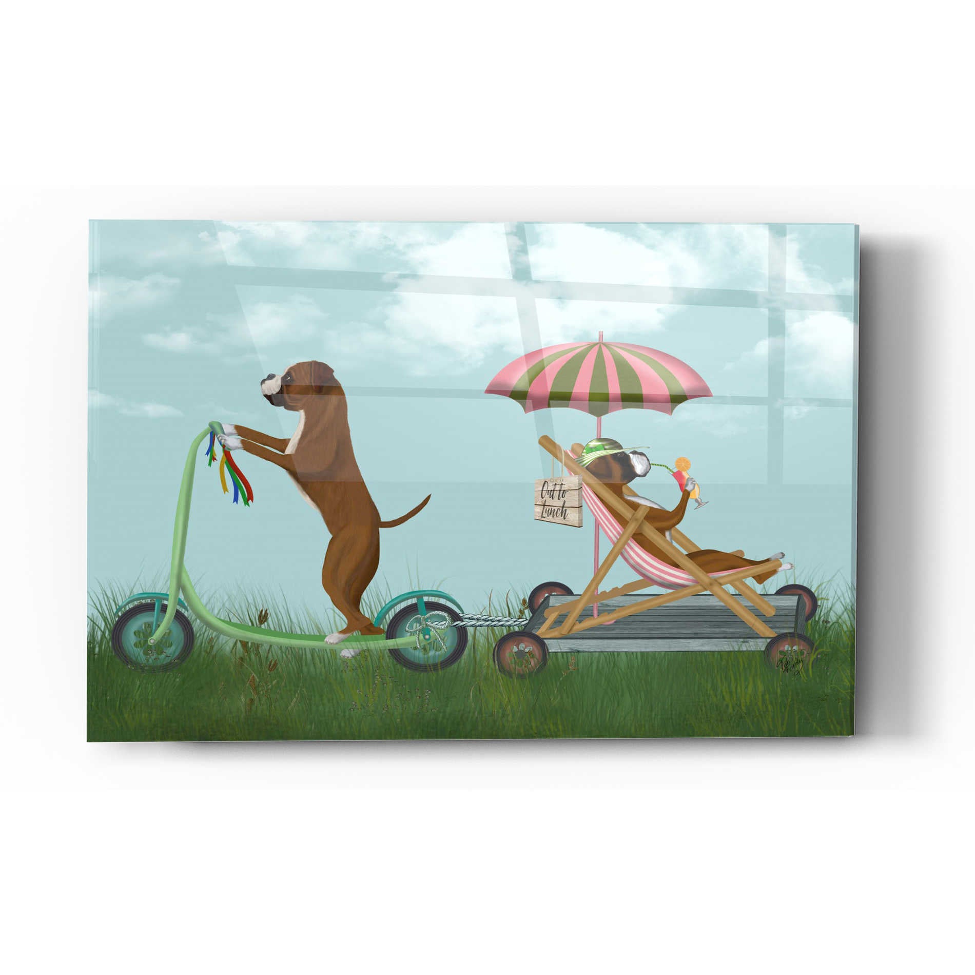 Epic Art 'Boxer Scooter' by Fab Funky Acrylic Glass Wall Art