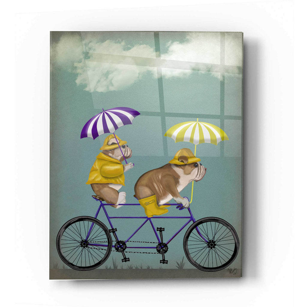 Epic Art 'English Bulldog Tandem' by Fab Funky Acrylic Glass Wall Art