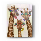 Epic Art 'Giraffe and Flower Glasses, Trio' by Fab Funky Acrylic Glass Wall Art