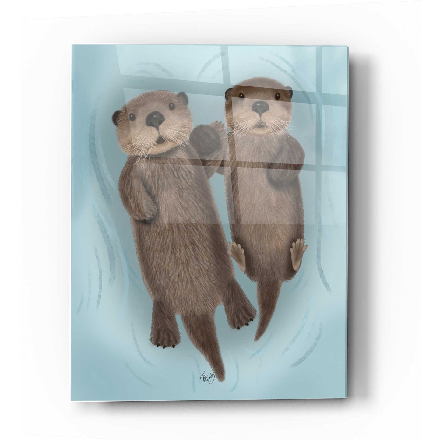 Epic Art 'Otters Holding Hands' by Fab Funky Acrylic Glass Wall Art