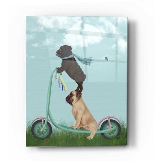 Epic Art 'Pug Scooter' by Fab Funky Acrylic Glass Wall Art