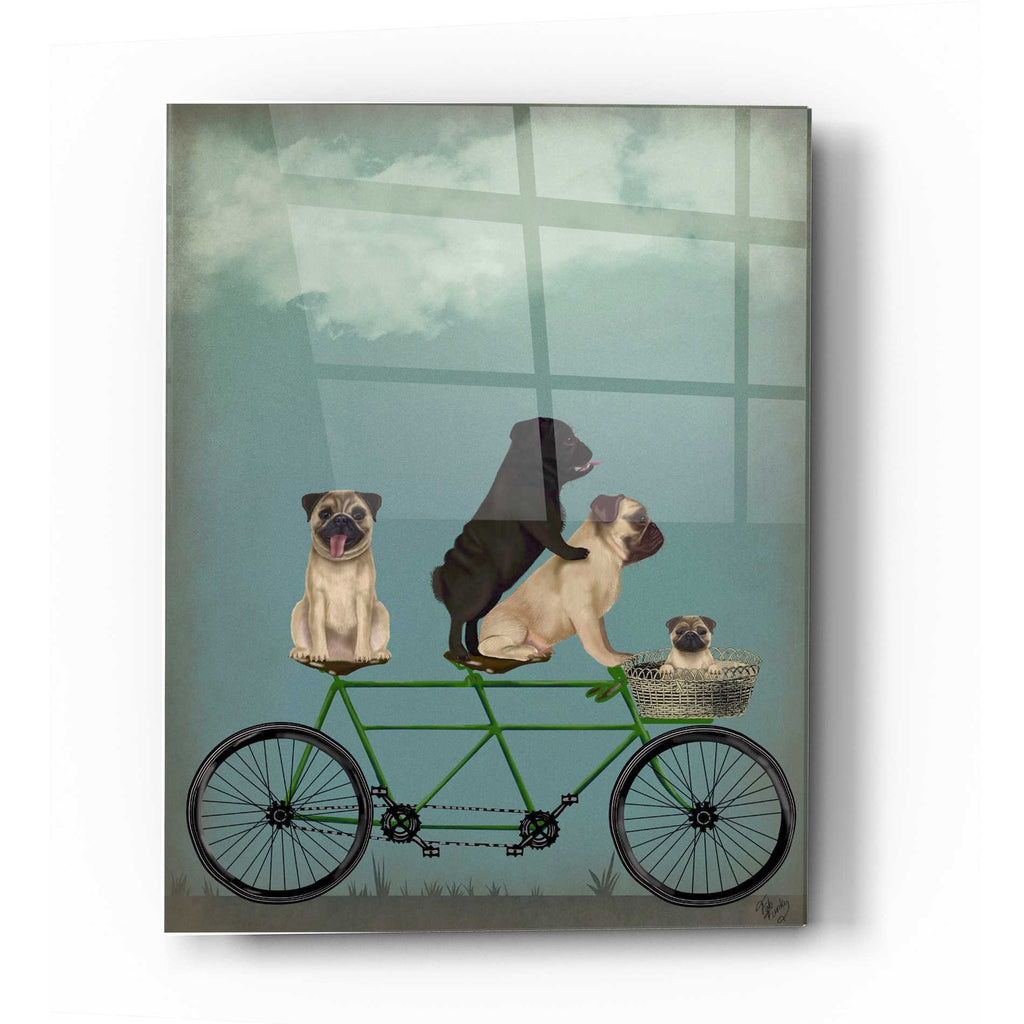 Epic Art 'Pug Tandem' by Fab Funky Acrylic Glass Wall Art
