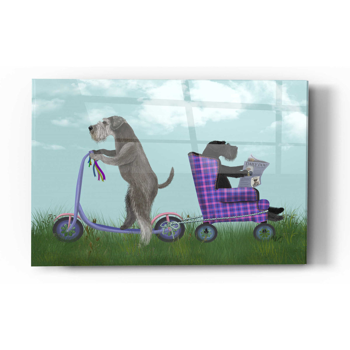 Epic Art 'Schnauzer Scooter' by Fab Funky Acrylic Glass Wall Art