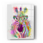 Epic Art 'Zebra Rainbow Splash 1' by Fab Funky Acrylic Glass Wall Art
