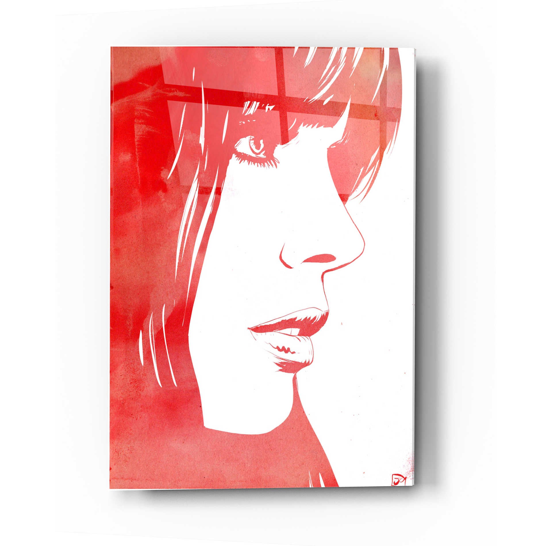 Epic Art "Portrait in Red" by Giuseppe Cristiano, Acrylic Glass Wall Art