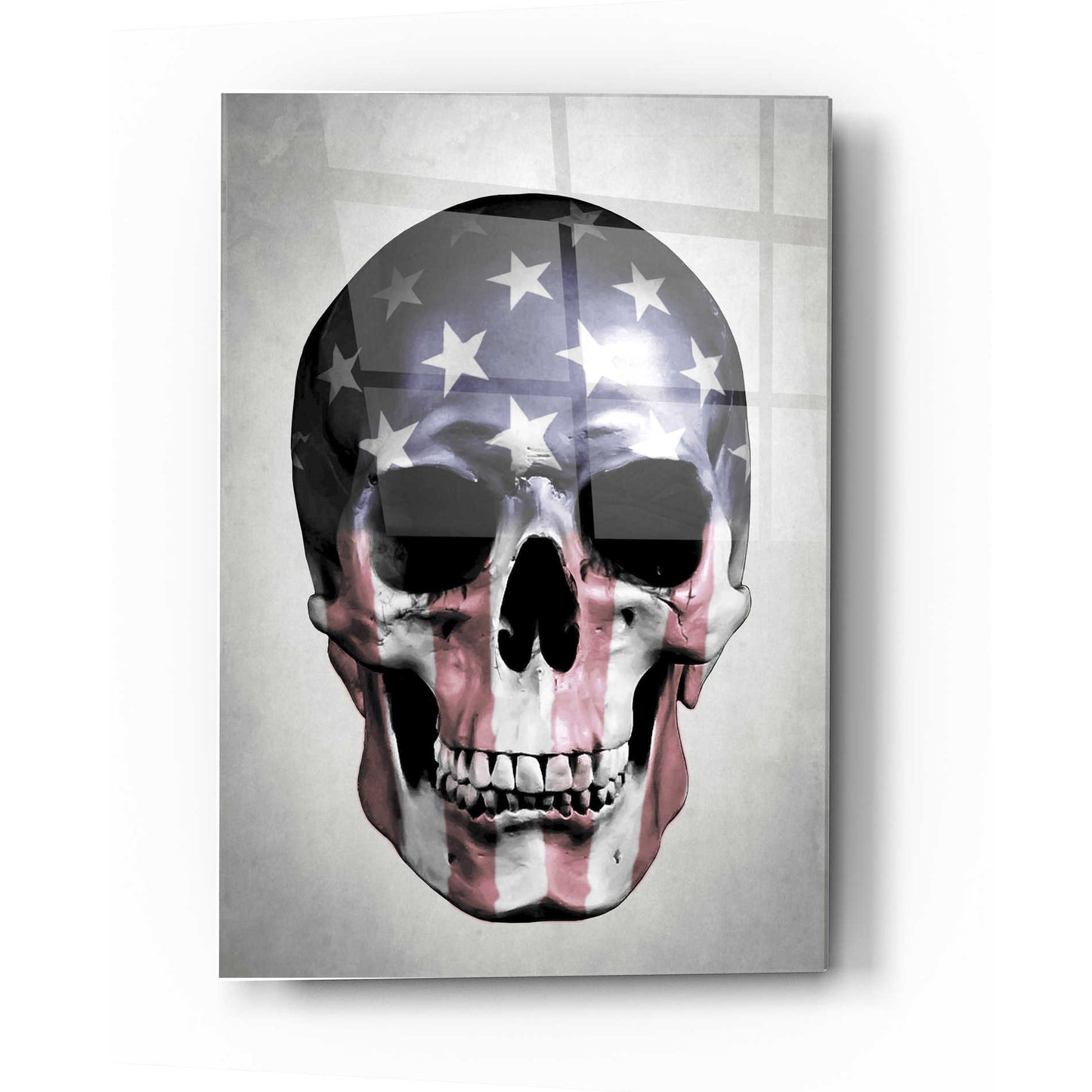 Epic Art 'American Skull-Grey' by Nicklas Gustafsson, Acrylic Glass Wall Art
