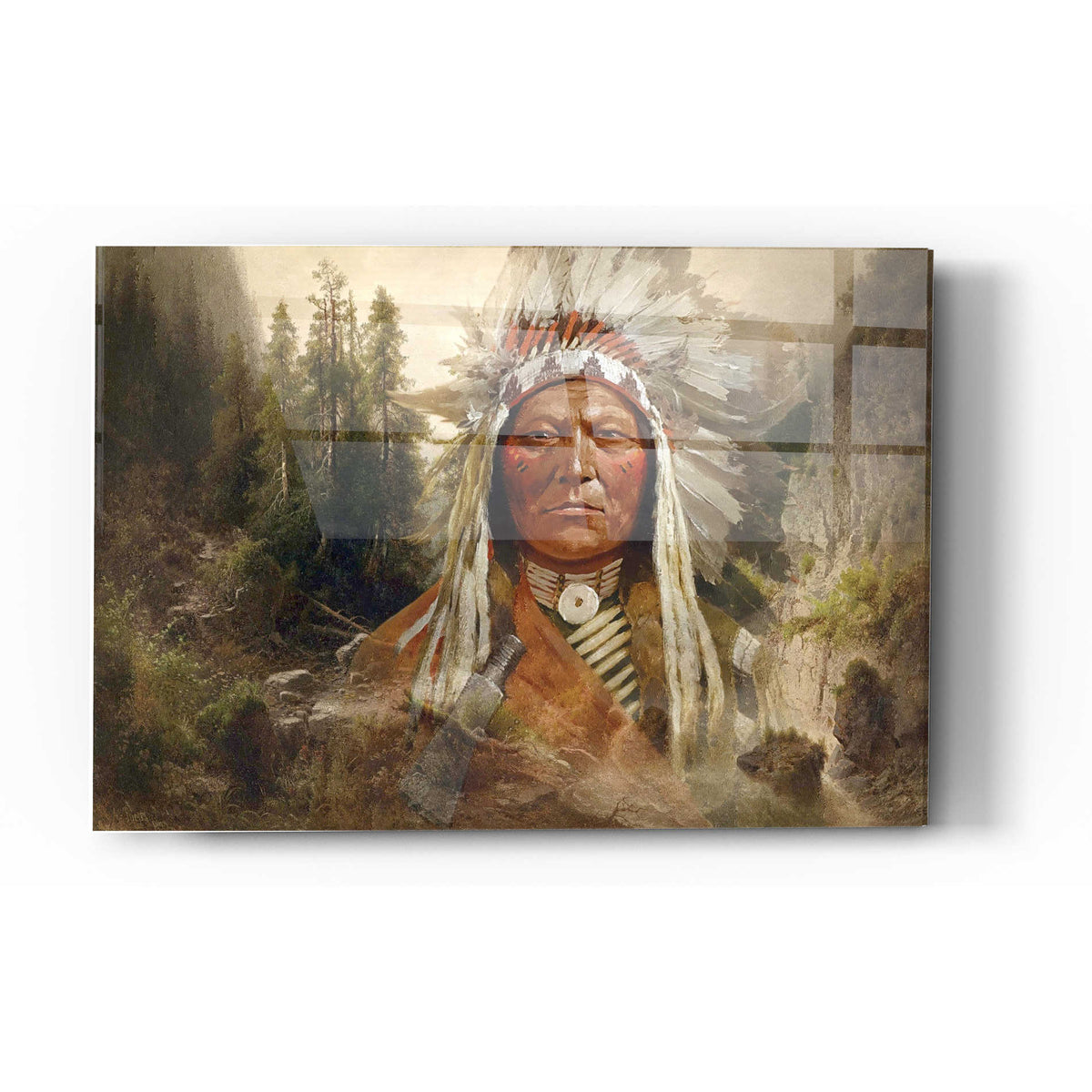 Epic Art 'Sitting Bull' by Steve Hunziker, Acrylic Glass Wall Art