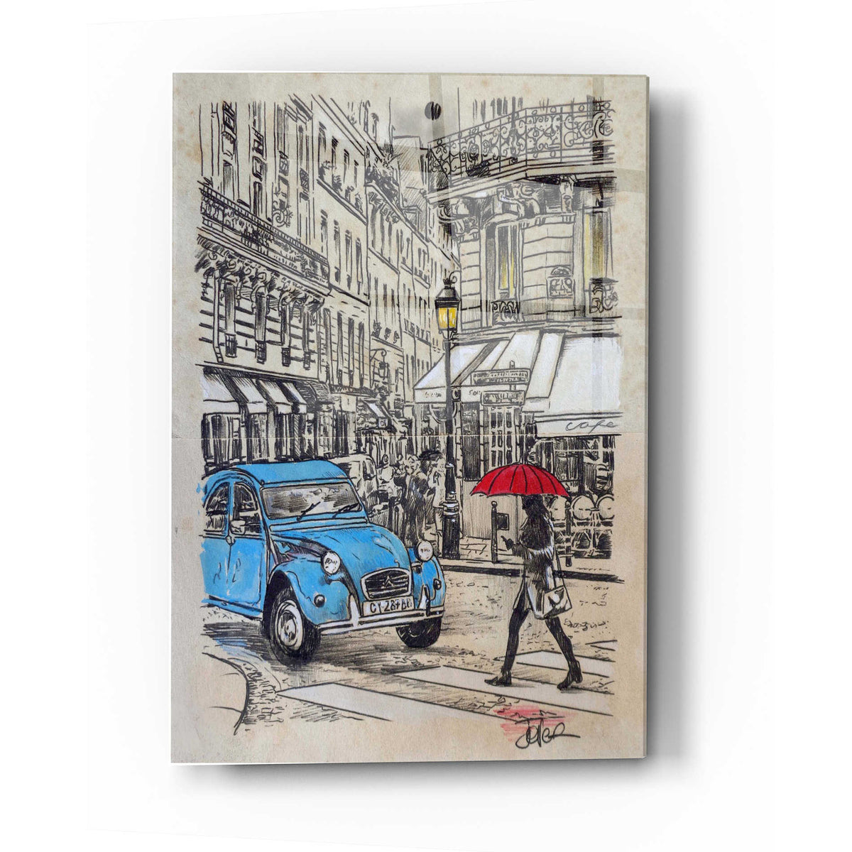 Epic Art 'Blue Citroen' by Loui Jover, Acrylic Glass Wall Art