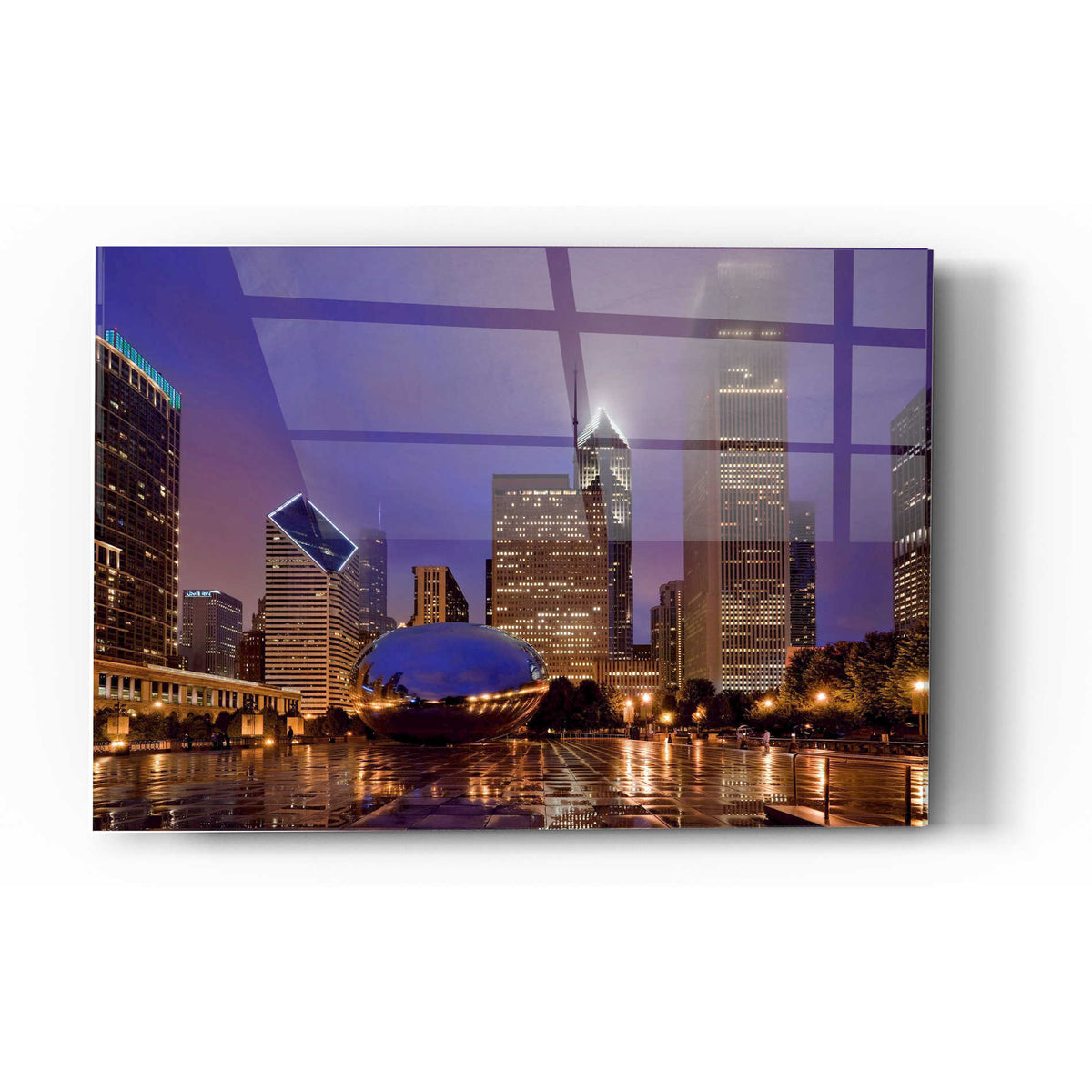 Epic Art 'The Bean in Autumn Rain,' Acrylic Glass Wall Art