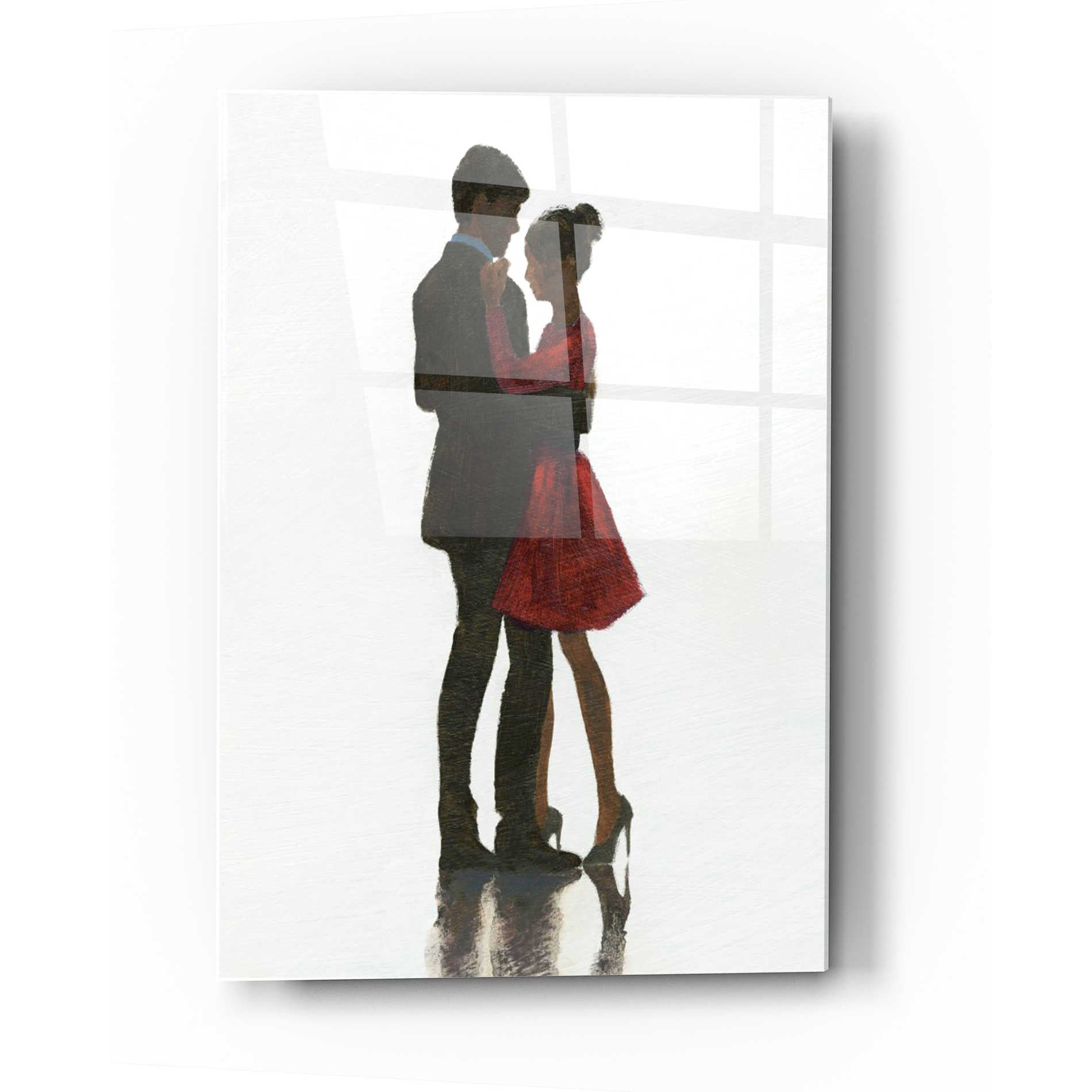 Epic Art 'The Embrace II Red Dress' by Marco Fabiano, Acrylic Glass Wall Art