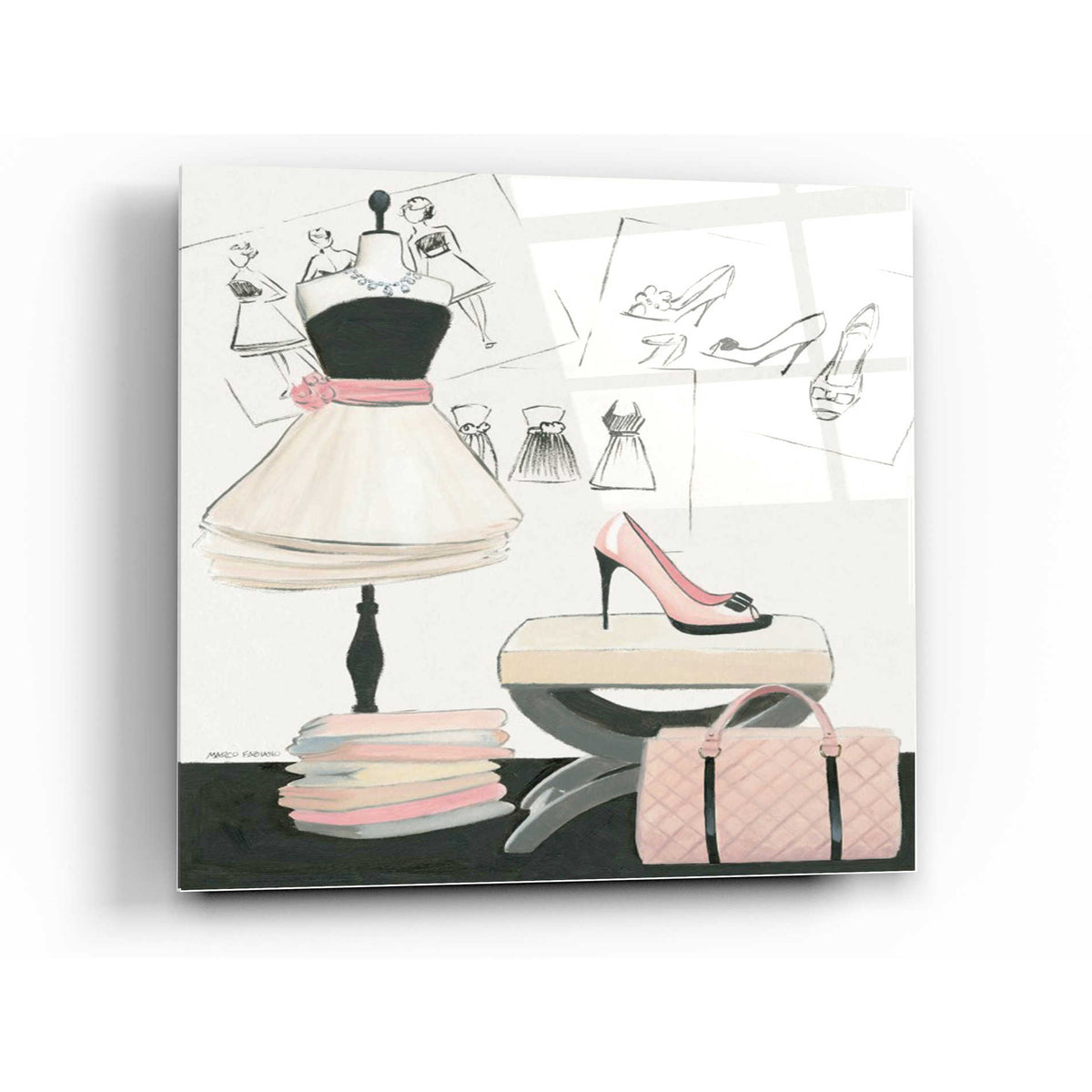 Epic Art 'Dress Fitting I' by Marco Fabiano, Acrylic Glass Wall Art