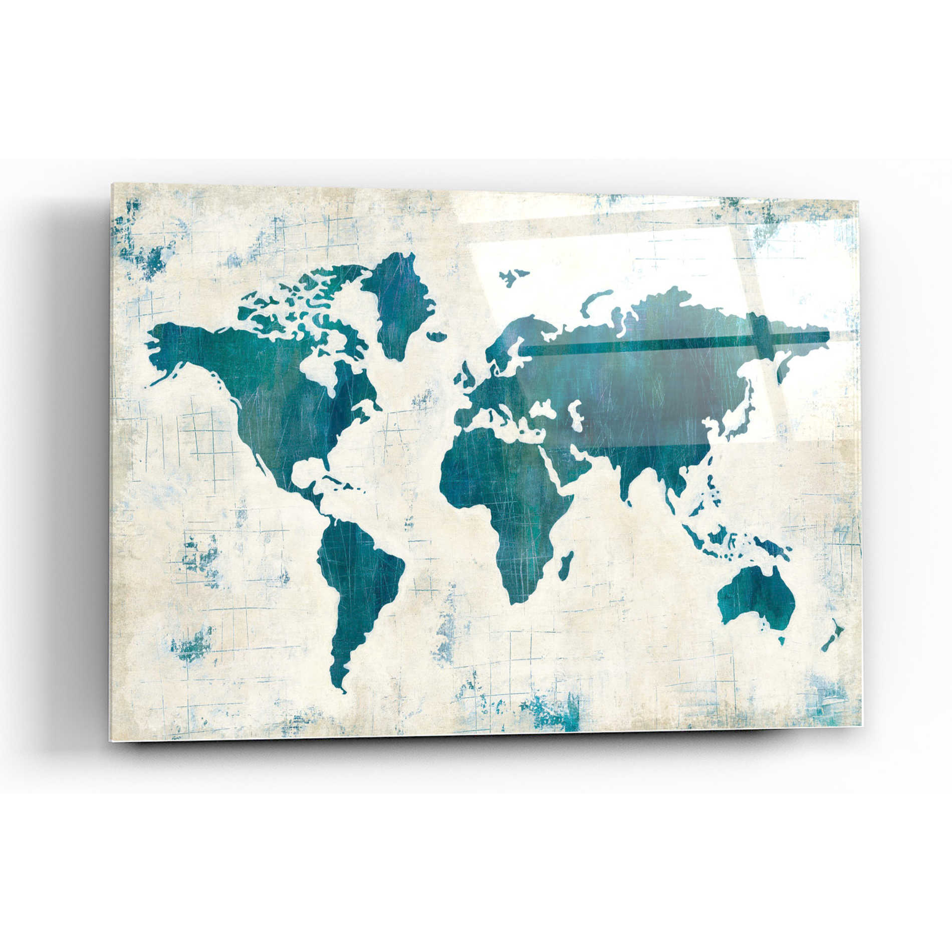 Epic Art 'Discover the World Blue' by Melissa Averinos, Acrylic Glass Wall Art