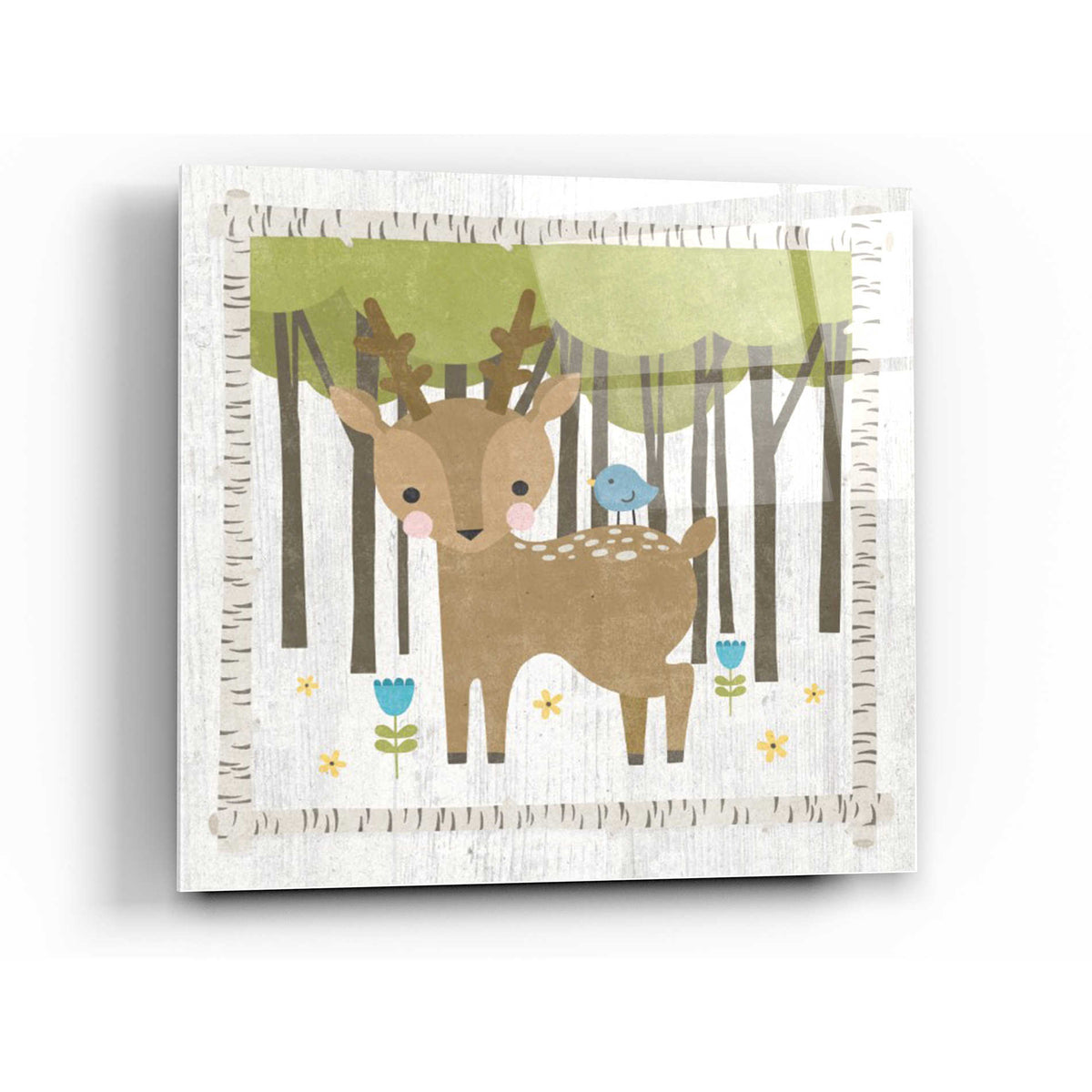 Epic Art 'Wood Hideaway Deer' by Moira Hershey, Acrylic Glass Wall Art