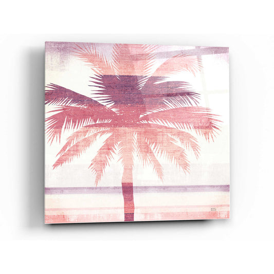 Epic Art 'Beachscape Palms II Pink Purple' by Michael Mullan, Acrylic Glass Wall Art