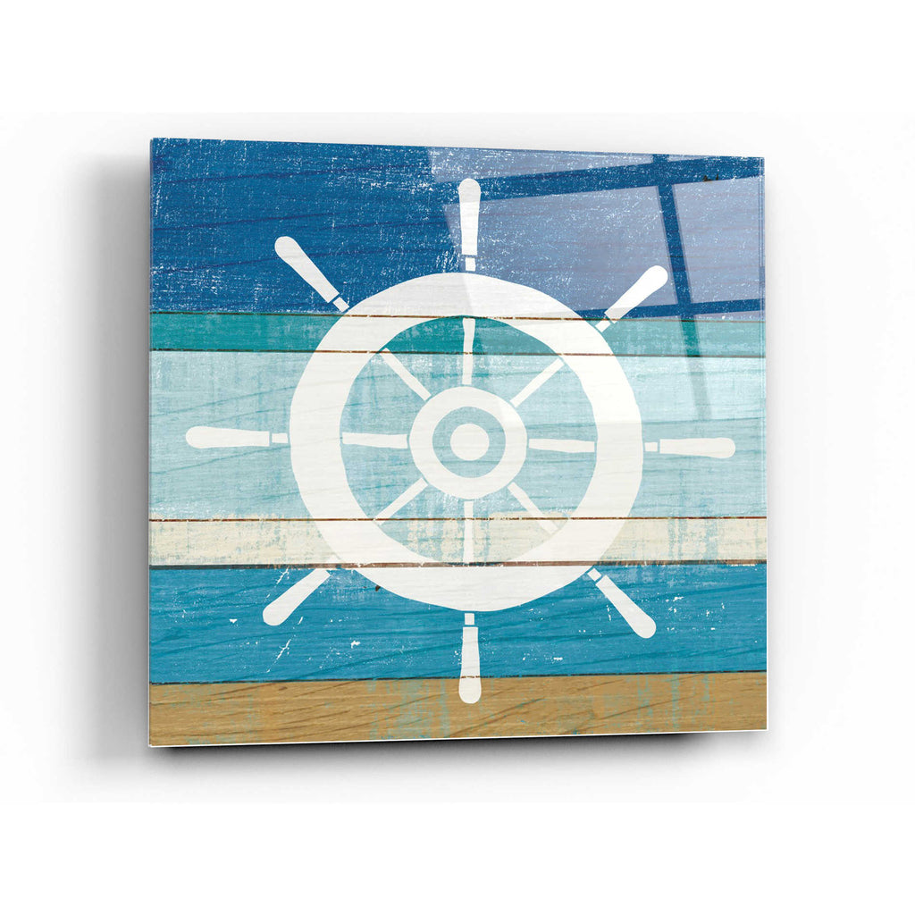 Epic Art 'Beachscape VI Helm White' by Michael Mullan, Acrylic Glass Wall Art