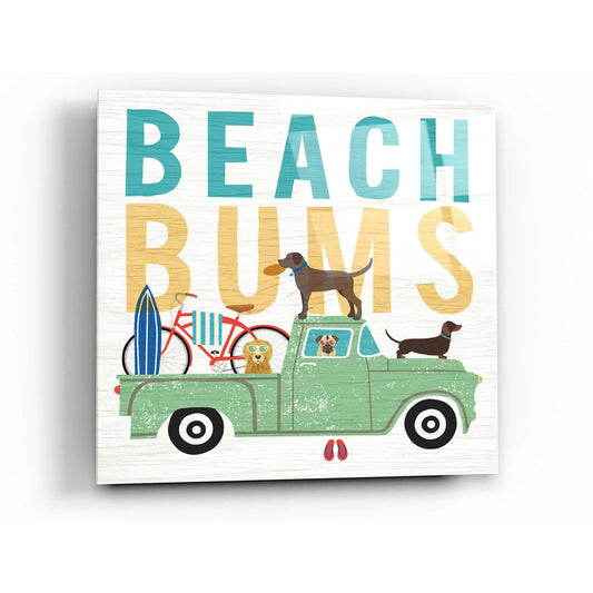 Epic Art 'Beach Bums Truck I square' by Michael Mullan, Acrylic Glass Wall Art
