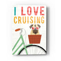 Epic Art 'Beach Bums Pug Bicycle I Love' by Michael Mullan, Acrylic Glass Wall Art