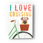 Epic Art 'Beach Bums Pug Bicycle I Love' by Michael Mullan, Acrylic Glass Wall Art
