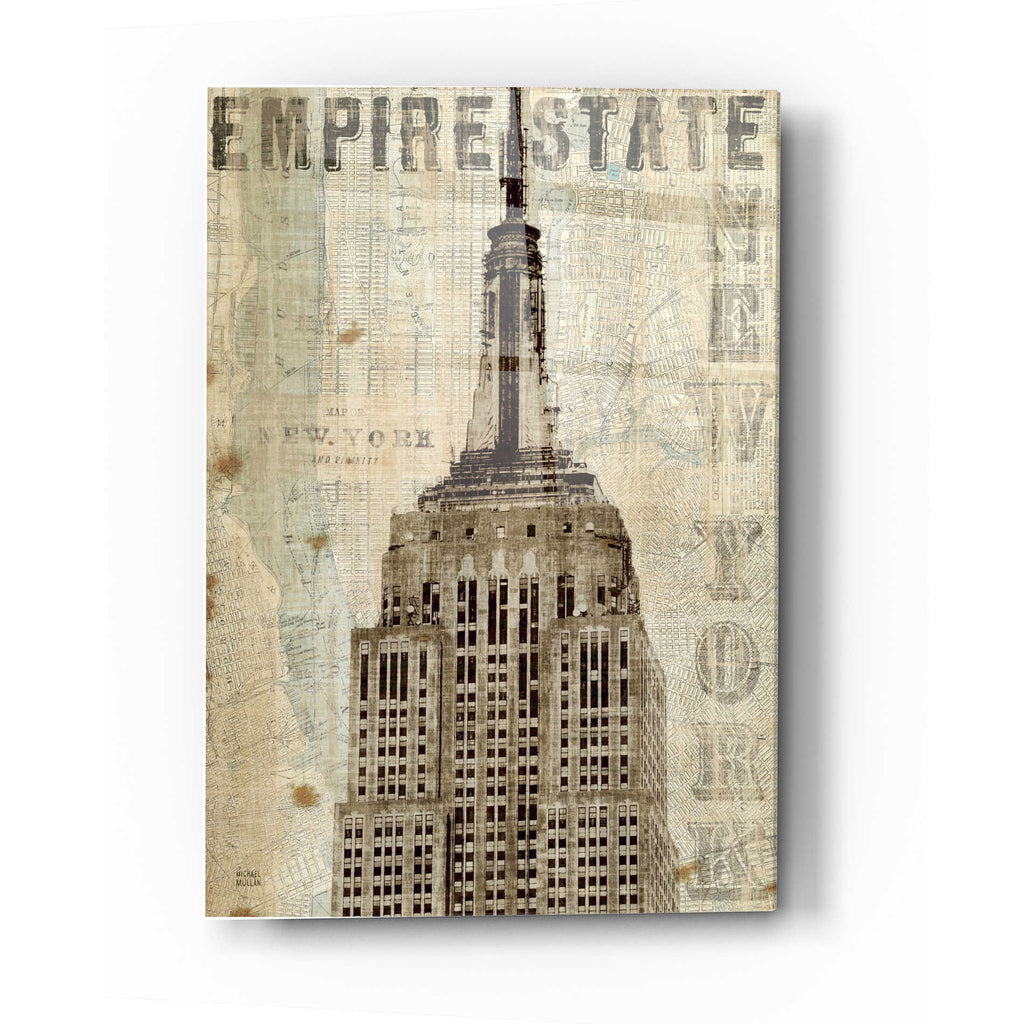 Epic Art 'Vintage NY Empire State Building' by Michael Mullan, Acrylic Glass Wall Art