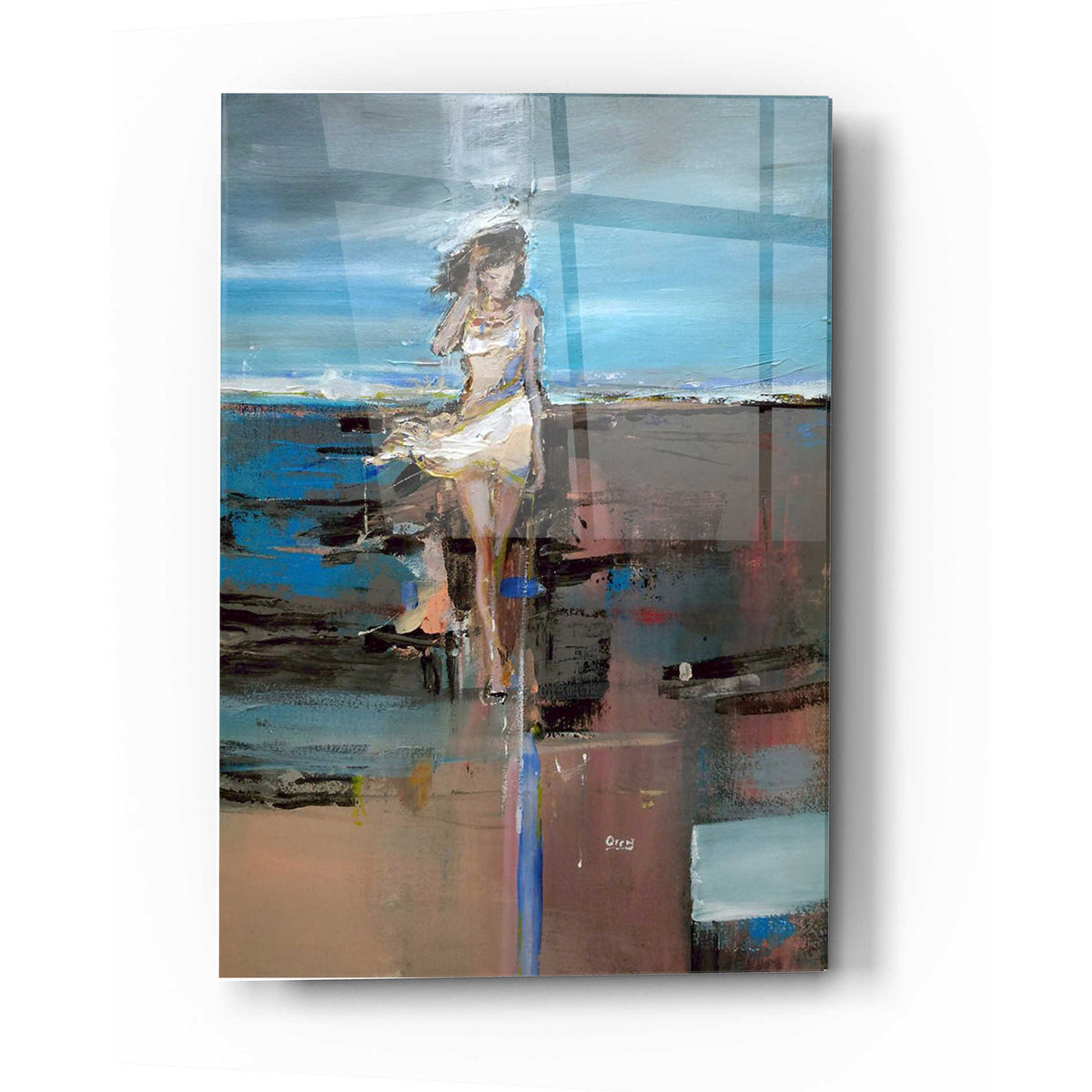Epic Art 'Windy Beach' by Oscar Alvarez Pardo, Acrylic Glass Wall Art