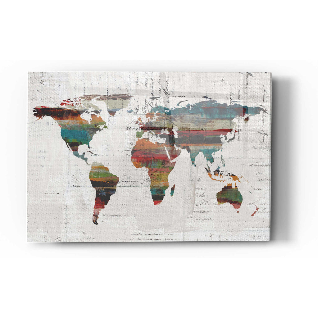 Epic Art 'Painted World Map IV' by Irena Orlov, Acrylic Glass Wall Art