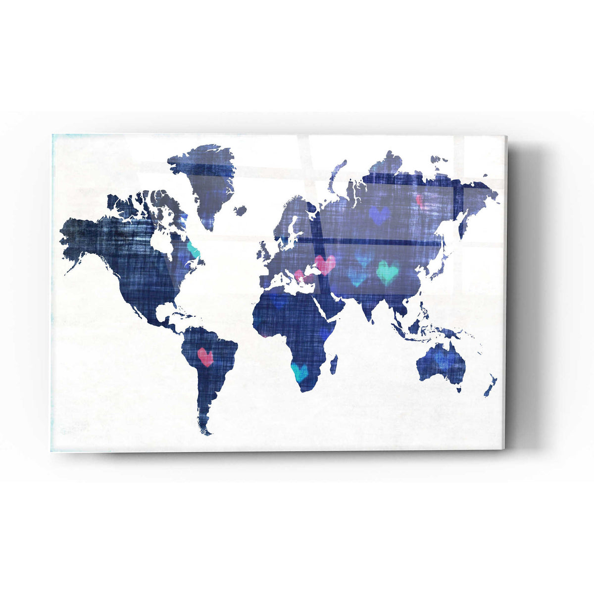 Epic Art 'Hearts World Map 3' by Irena Orlov, Acrylic Glass Wall Art