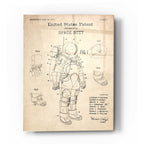 Epic Art 'Space Suit Blueprint Patent Parchment' Acrylic Glass Wall Art