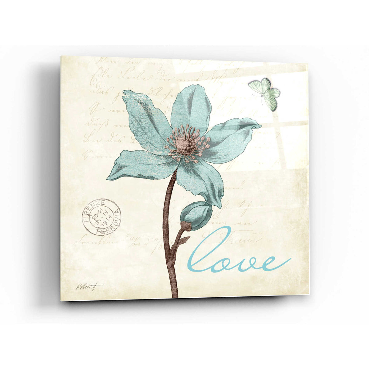 Epic Art 'Touch of Blue IV - Love' by Katie Pertiet, Acrylic Glass Wall Art
