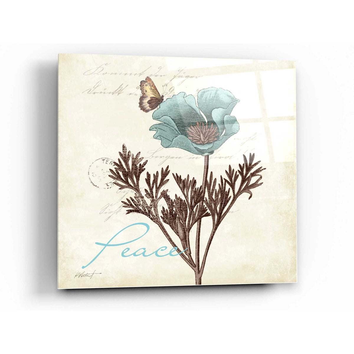 Epic Art 'Touch of Blue I - Peace' by Katie Pertiet, Acrylic Glass Wall Art