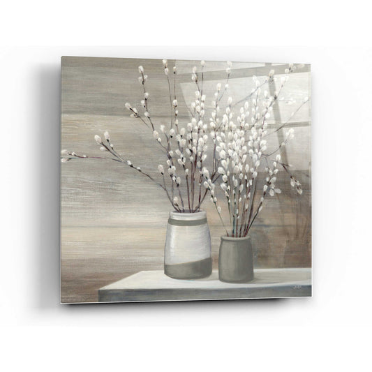 Epic Art 'Pussy Willow Still Life Gray Pots' by Julia Purinton, Acrylic Glass Wall Art