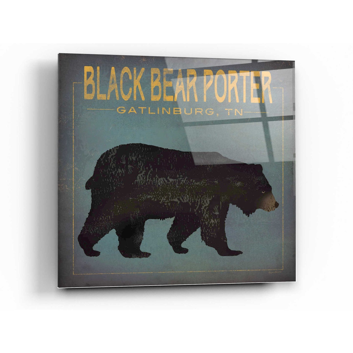 Epic Art 'Black Bear Porter' by Ryan Fowler, Acrylic Glass Wall Art