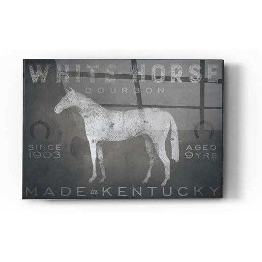 Epic Art 'White Horse with Words' by Ryan Fowler, Acrylic Glass Wall Art