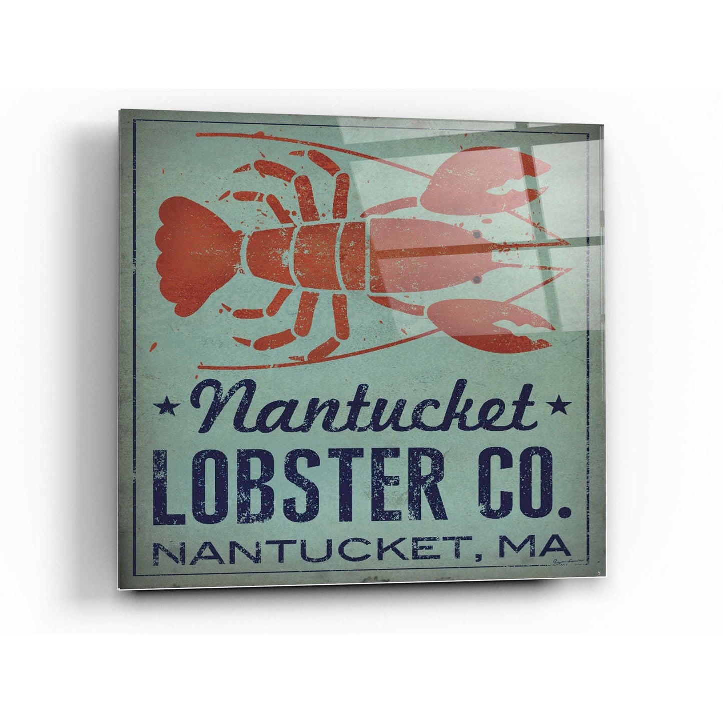 Epic Art 'Nantucket Lobster Square' by Ryan Fowler, Acrylic Glass Wall Art