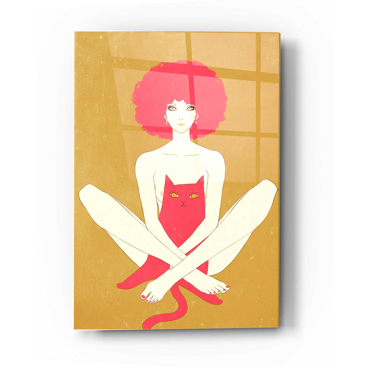 Epic Art 'Pinkcat' by Sai Tamiya, Acrylic Glass Wall Art