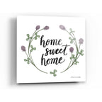 Epic Art 'Happy to Bee Home Words I' by Sara Zieve Miller, Acrylic Glass Wall Art
