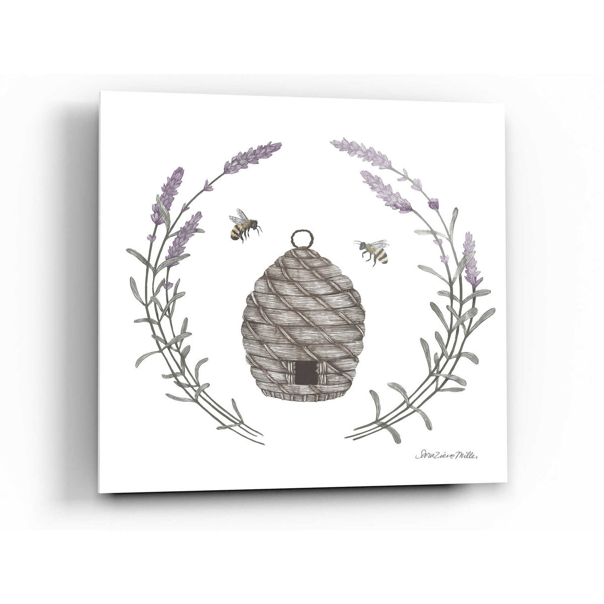 Epic Art 'Happy to Bee Home II' by Sara Zieve Miller, Acrylic Glass Wall Art